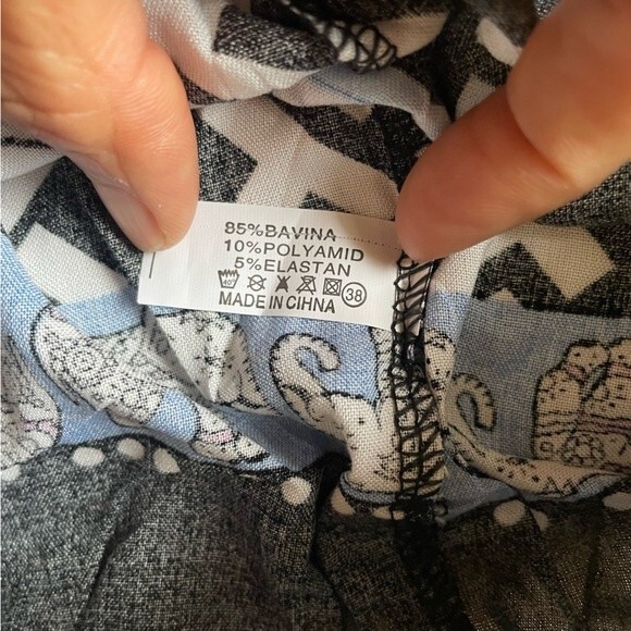 Famous BOHO Chang Elephant Thailand Patterns Lose Pants Casual Women's Pant Blue - Picture 5 of 8